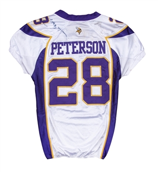 2011 Adrian Peterson Game Used Minnesota Vikings Road Jersey Photo Matched To 3 Games (Vikings COA & Resolution Photomatching)